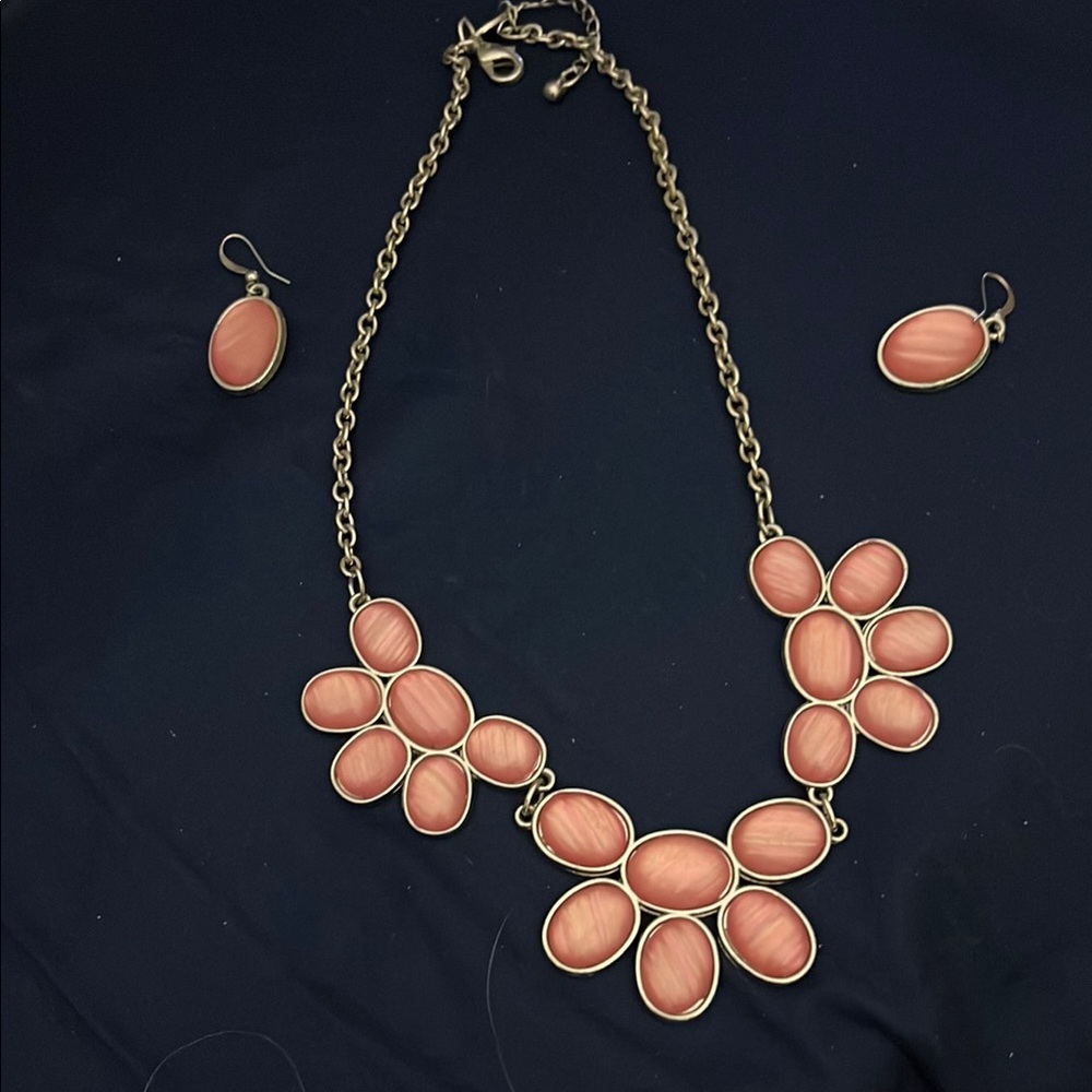 Chic Gold and Pink Petal Jewelry Set